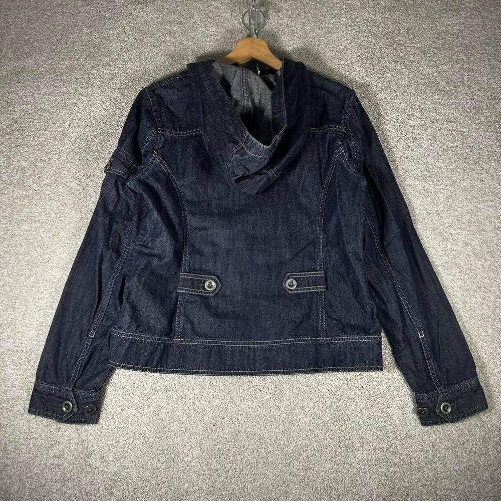 Vintage women's Eddie Bauer denim hooded lightweight zip up jacket Size M - Picture 2 of 6